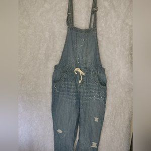 Girls size 20 Justice distressed overalls
